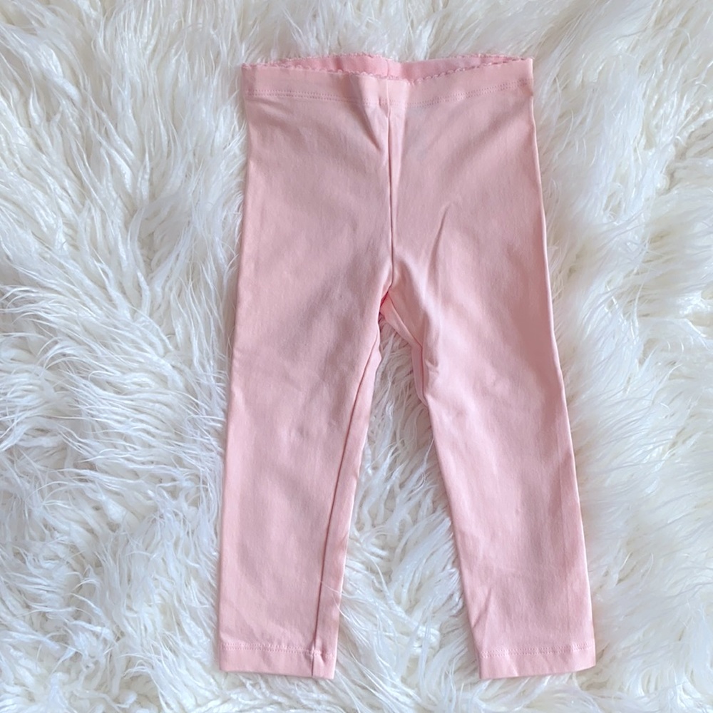 Tea Collection crop leggings. Pink, size 5.